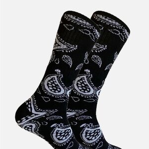 Various Color Bandana Unisex Crew Socks Fits Men Shoe Size 6-12